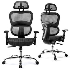 JHK ERGONOMIC HIGH BACK OFFICE CHAIR WITH HEADREST, LUMBAR SUPPORT - BLACK picture