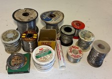 Bulk Lot Vintage Solder Spools 10-11 lbs Total - Kester 44, Alpha, Oatey Flux picture