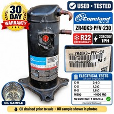 Copeland ZR40K3-PFV-230 208/230V 1PH R22 Scroll Compressor 40,600 BTU OEM picture