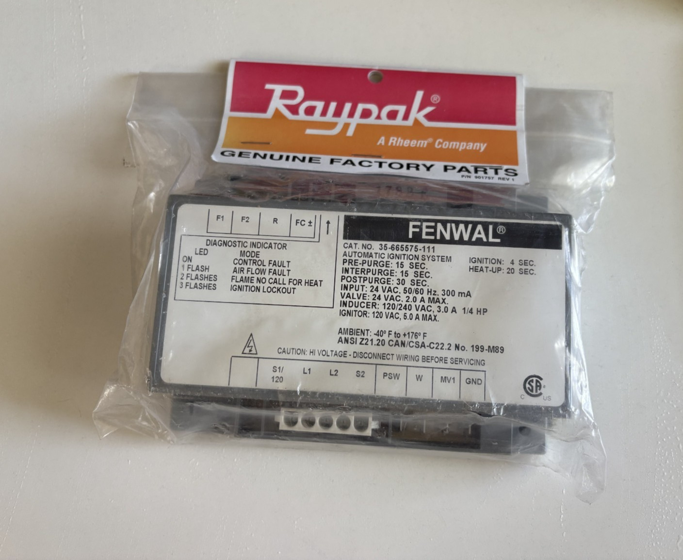 Raypak 008472F Ignition Control Kit Raypak 008472F Ignition Control Kit