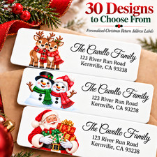 60 Personalized Custom Christmas Return Address Labels – 30 Designs to Choose picture