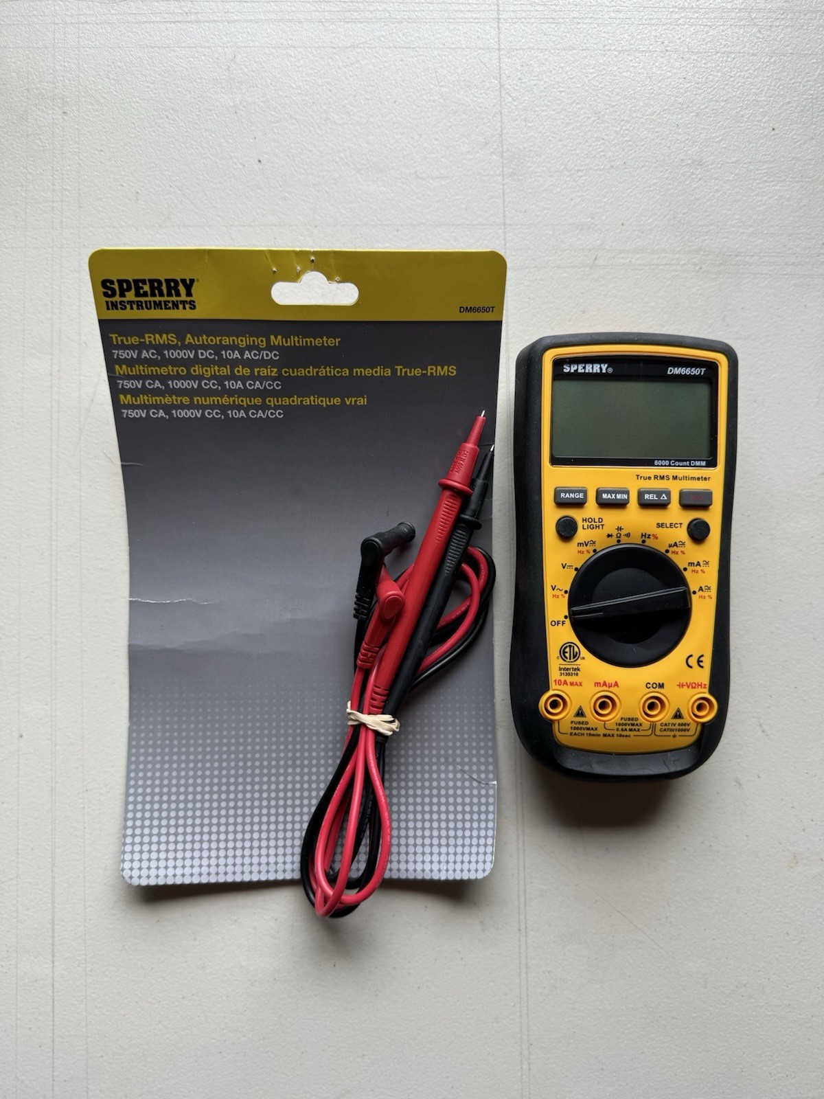 Sperry Instruments DM6650T True RMS Digital Multimeter, 10 Function