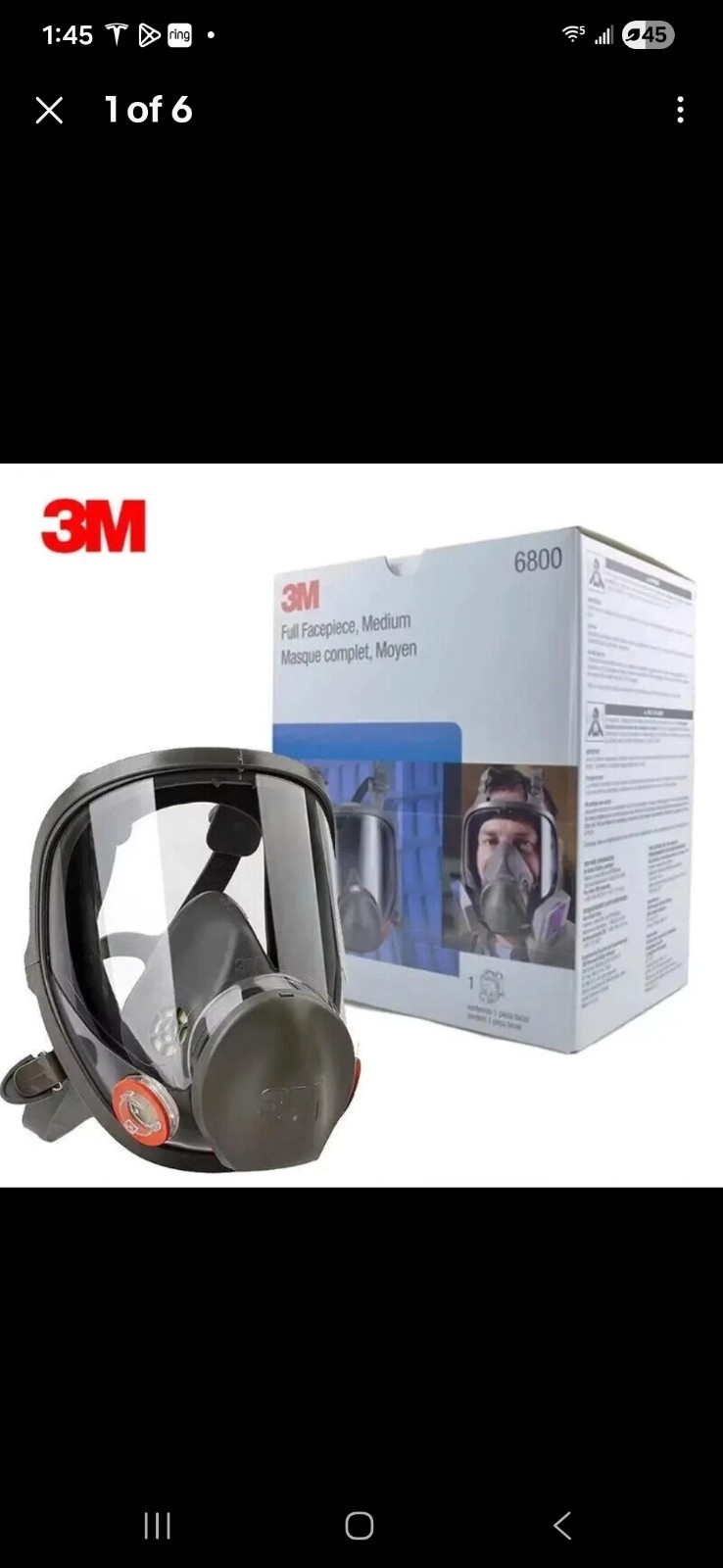 6800 Full Face Reusable Respirator Size Medium Full Face Gas Mask