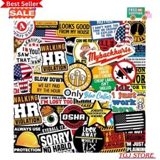 173 PCS Funny Hard Hat Stickers Waterproof Blue Collar Decals Pack Laptop Helmet picture