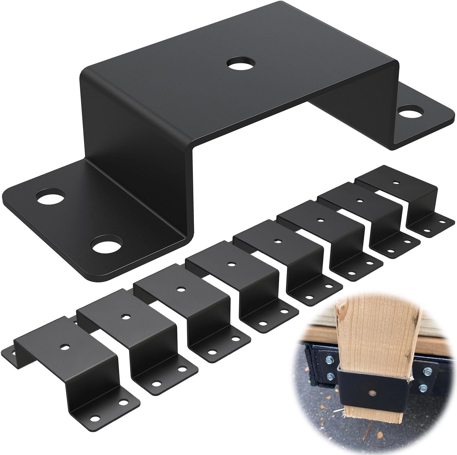8 Pcs Trailer Stake Pocket Bracket for 2'' x 4'' Lumber Heavy Duty Utility Tr...