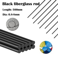 1-10pcs 500mm Black Fiberglass Rod 0.8-8mm Dia - High Strength Lightweight Diy + picture