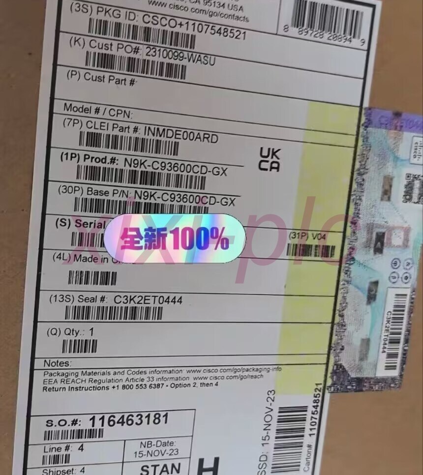 1pcs NEW Cisco N9K-C93600CD-GX exchange board By DHL or FedEX 1pcs NEW Cisco N9K-C93600CD-GX exchange board By DHL or FedEX