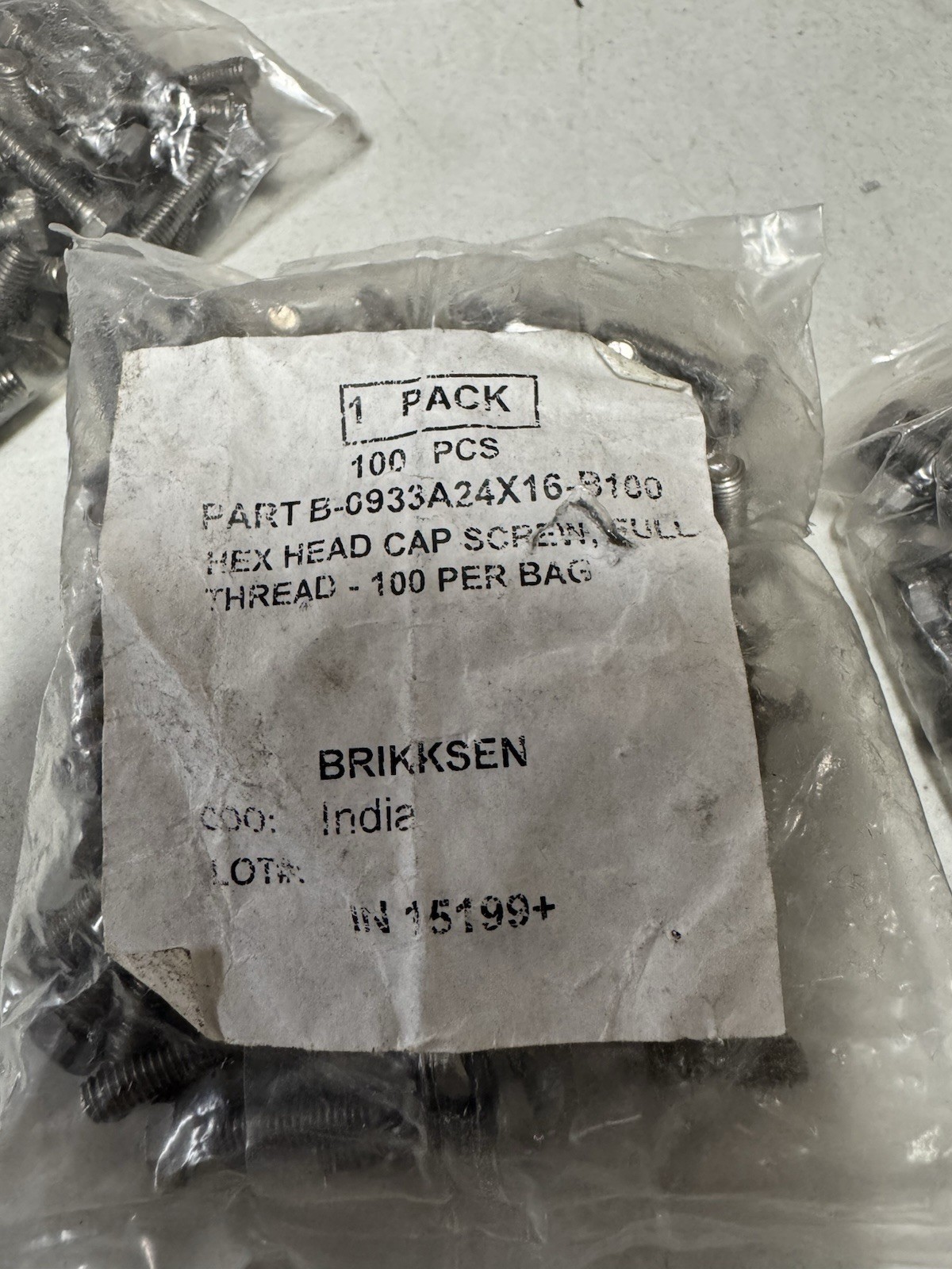 500pcs  M6 x 16mm Hex Head Cap Screws Full Thread Brikksen B-0933A24X16