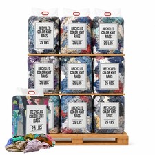 Recycled Color Knit T-Shirt Rags - 600 Lb. Pallet 24-25 Lb. Bags Cleaning Wipers picture
