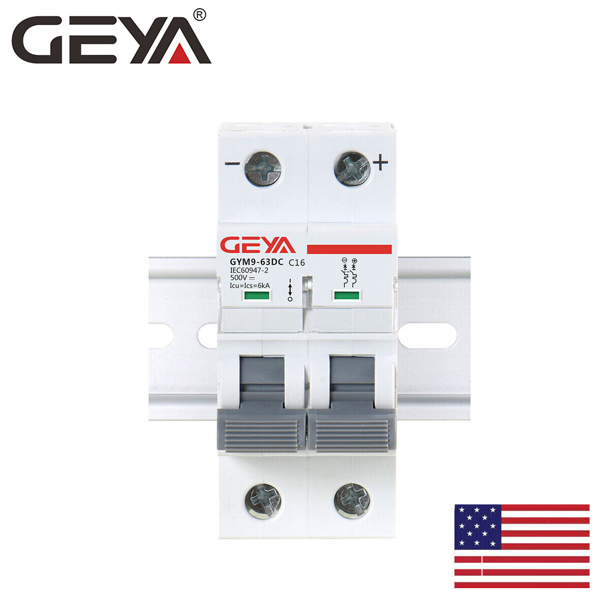GEYA Solar DC Mini Circuit Breaker 2P MCB 6-125A PV Isolator Disconnect Switch