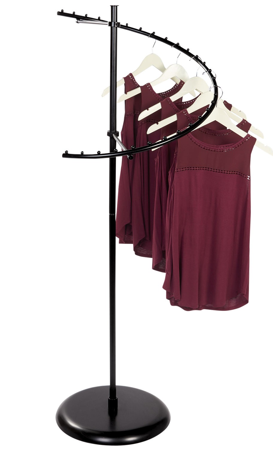 SSWBasics Sleek Black Spiral Clothing Rack - 63\ SSWBasics Sleek Black Spiral Clothing Rack - 63\