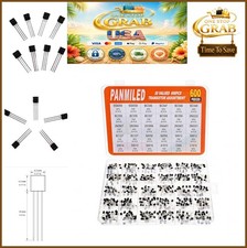 600 Piece Transistor Assortment Kit 30 Values NPN PNP 2N2222 2N3904 2N3906 picture