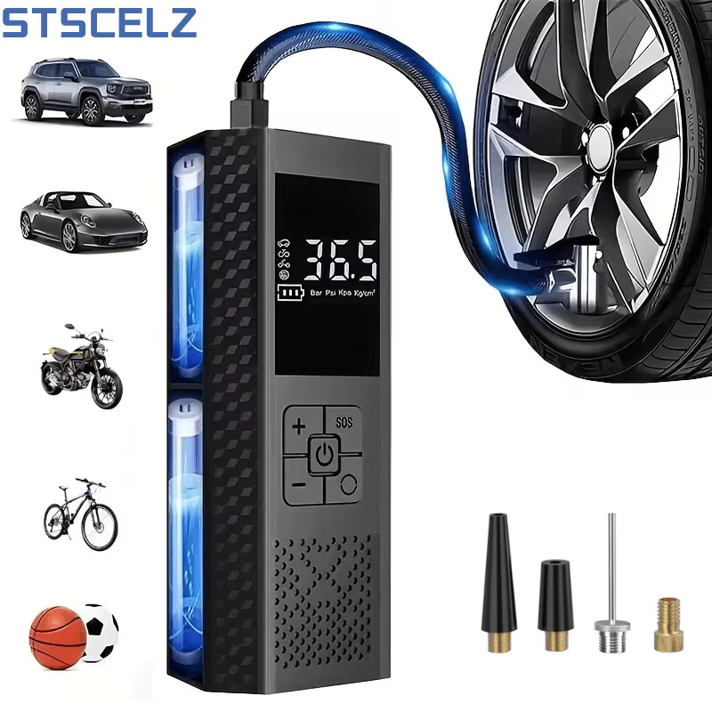 Portable Car Air Compressor 3X Faster 150PSI Cordless Tire Inflator Pump With