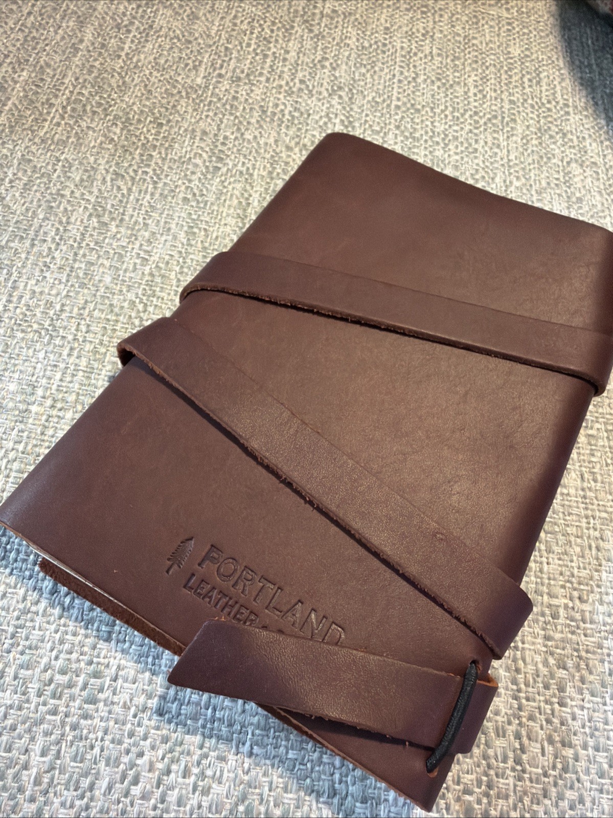 Portland Leather Goods Wrap Journal Brown NWOT Blank Notebook 7.5”x5” Refillable
