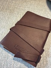 Portland Leather Goods Wrap Journal Brown NWOT Blank Notebook 7.5”x5” Refillable picture