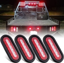 Trailer Tail/Backup Lights - Oval Red/White, 22 LED, Rubber Grommets, 3-Prong picture