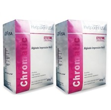 2 x Hygedent Chromatic Dental Fast Set Mint Dust Free Impression Alginate Dental picture