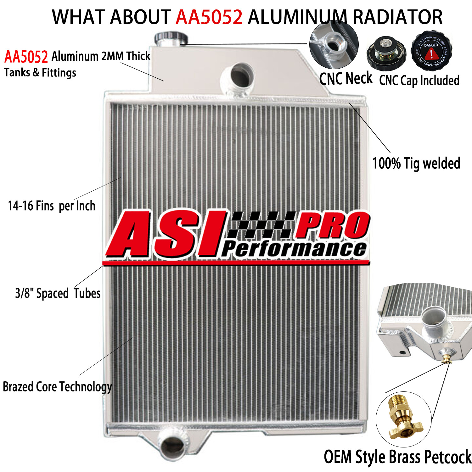 ASI  4-ROW Aluminum Radiator For John Deere 4010 Gas / Diesel AR46438 AR34302