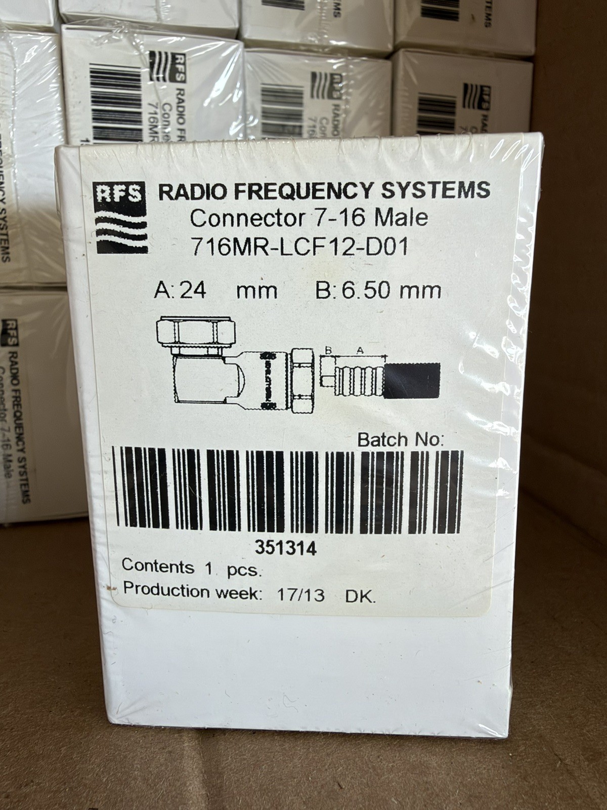 (16) RFS Technologies Connector 7-16 Male 716MR-LCF12-D01 (16) RFS Technologies Connector 7-16 Male 716MR-LCF12-D01