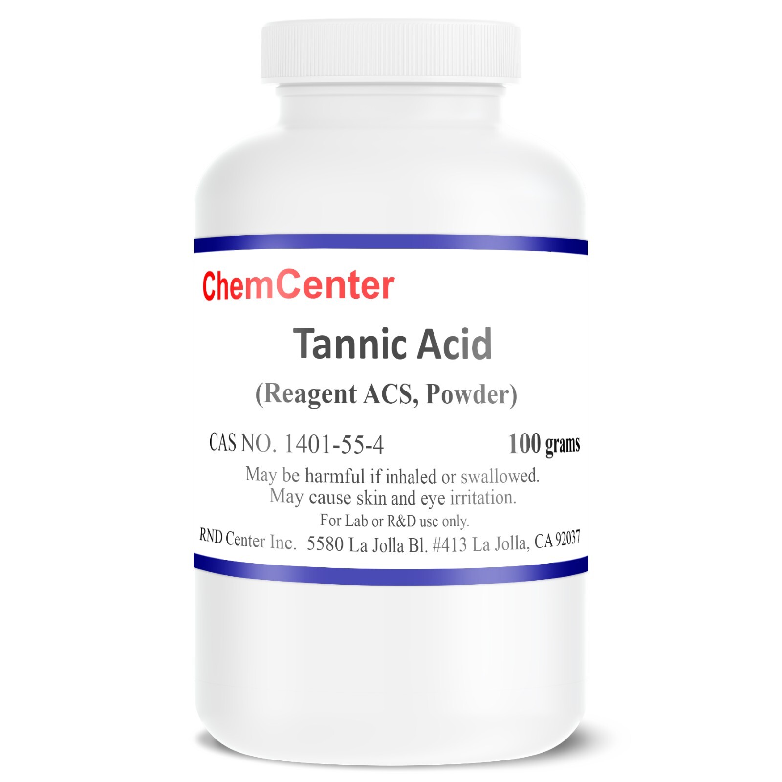 Tannic Acid, Reagent ACS, High Purity, 97% min., 100 grams