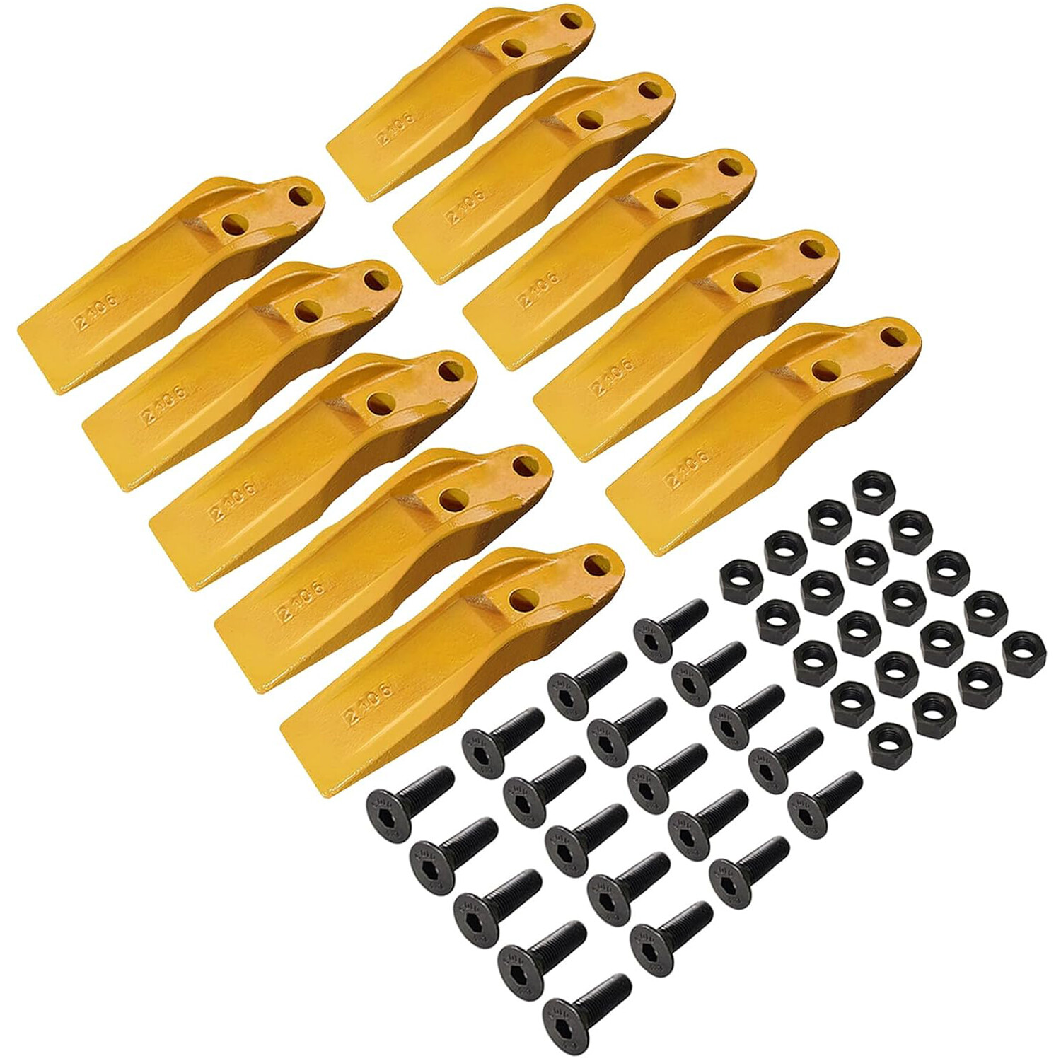 10 New Bucket Uni-Teeth with Hardware 1324720 Fits Caterpillar Skid Steers