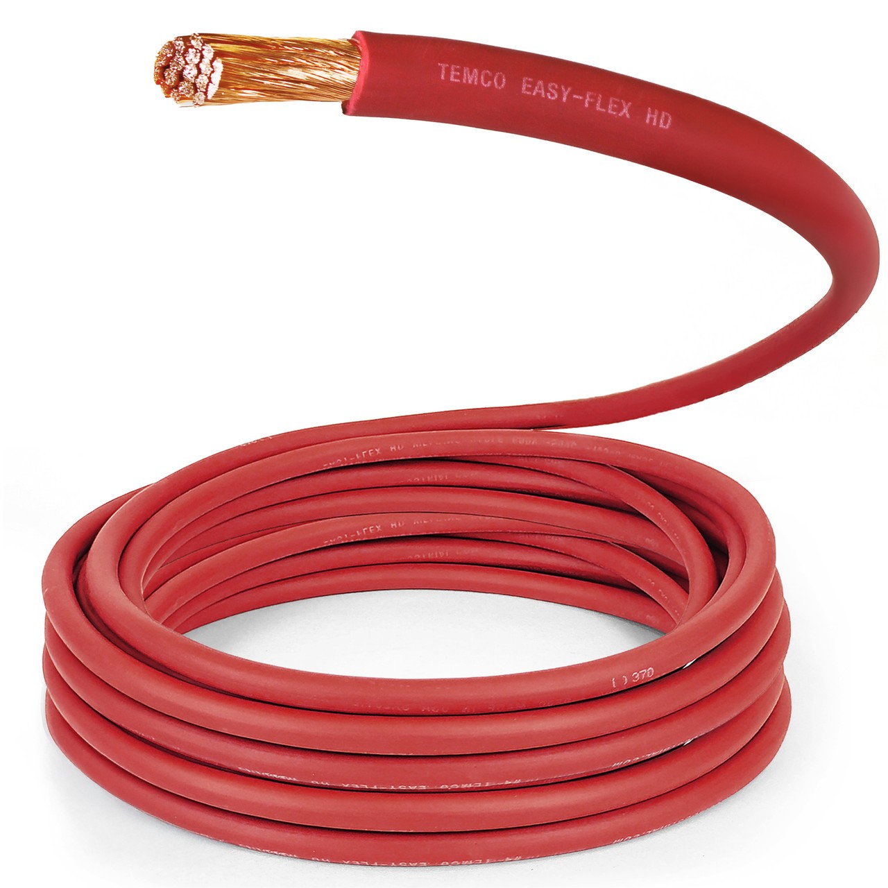 TEMCo 3/0 Gauge AWG 50 Ft Red Flexible Copper USA Welding Cable Battery Wire