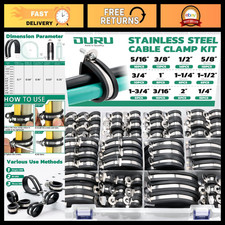 125PCS Rubber Coated Cable Clamps Assortment Kit, 1/4