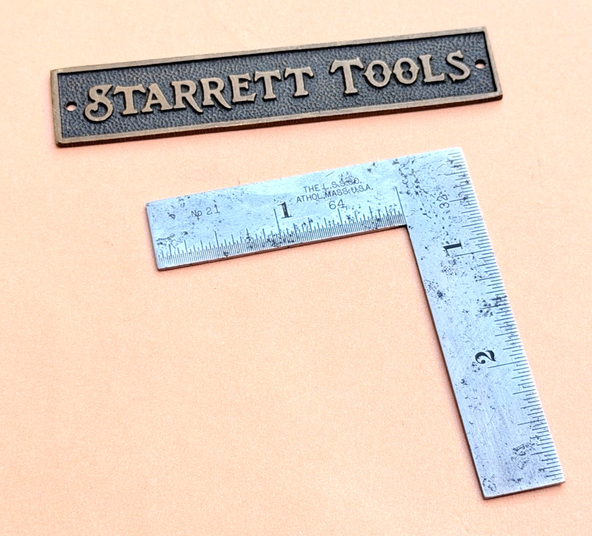 Vintage The L.S. Starrett No.21  3 x 2 Inch Thin Steel Try-Square. USA Made 🇺🇸