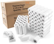 2 1/4x50 200 Rolls Thermal Receipt Paper Rolls POS Cash Register Printer picture