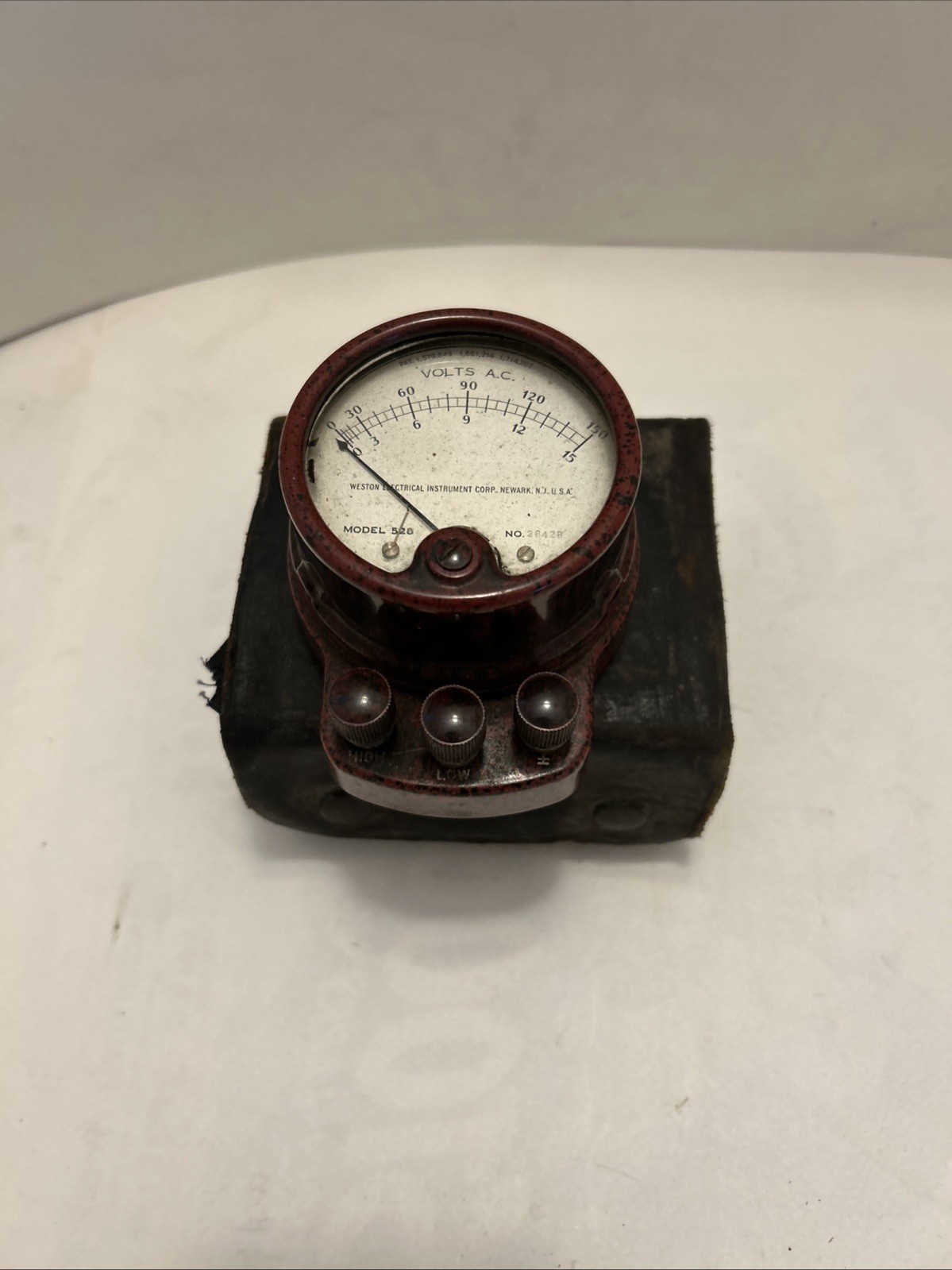 Vintage Weston Volts AC Meter Gauge  Model 528 With Box For Restoration