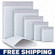 25-1000 Any Size Poly Bubble Mailers Self Seal Padded Shipping Envelopes Bags picture