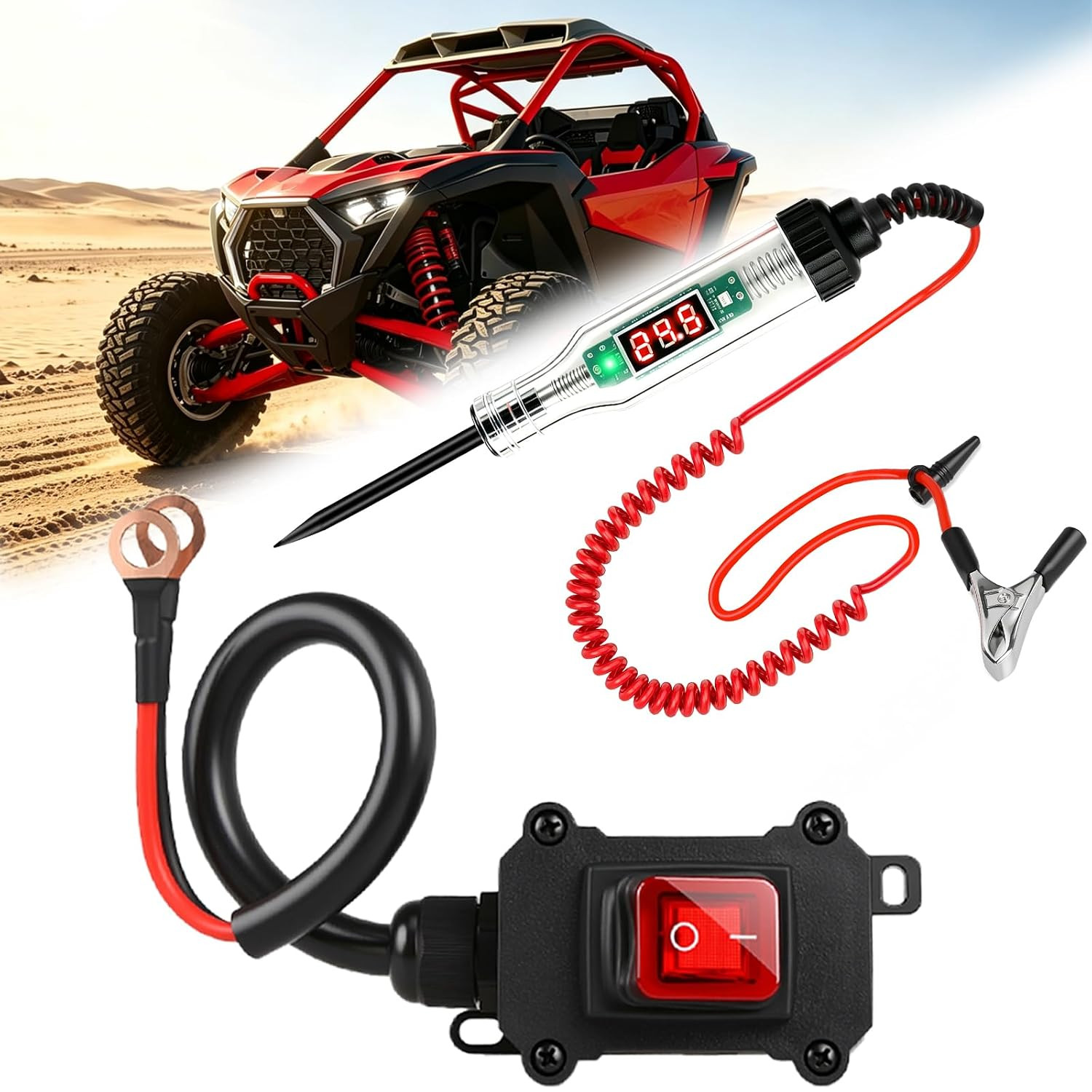 12V 24V Battery Disconnect Switch Waterproof UTV ATV Motorcycle + Voltage Tester 12V 24V Battery Disconnect Switch Waterproof UTV ATV Motorcycle + Voltage Tester