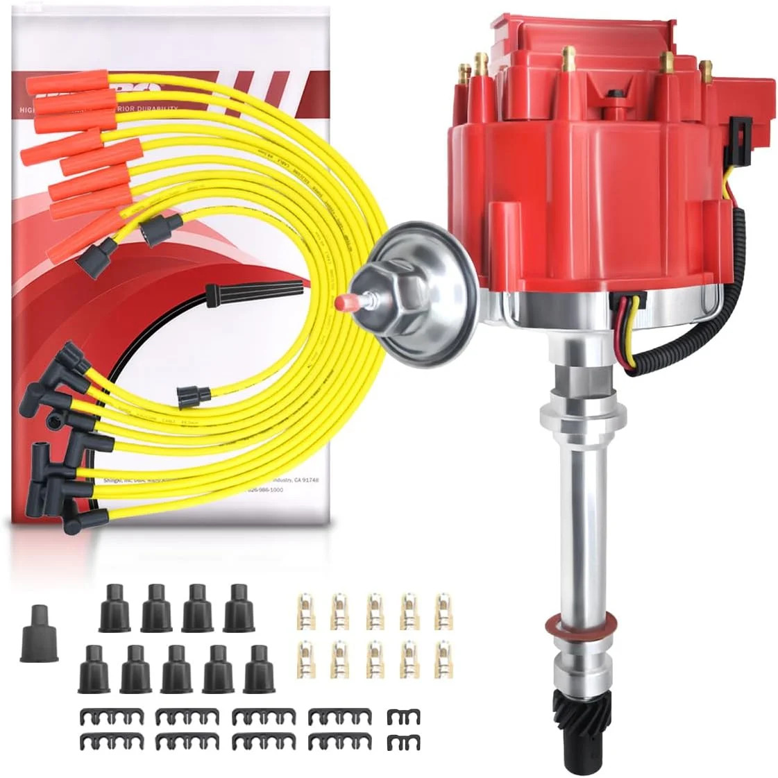 Performance HEI Distributor & Wiring set 65K Coil Compatible with Chevy 305-454