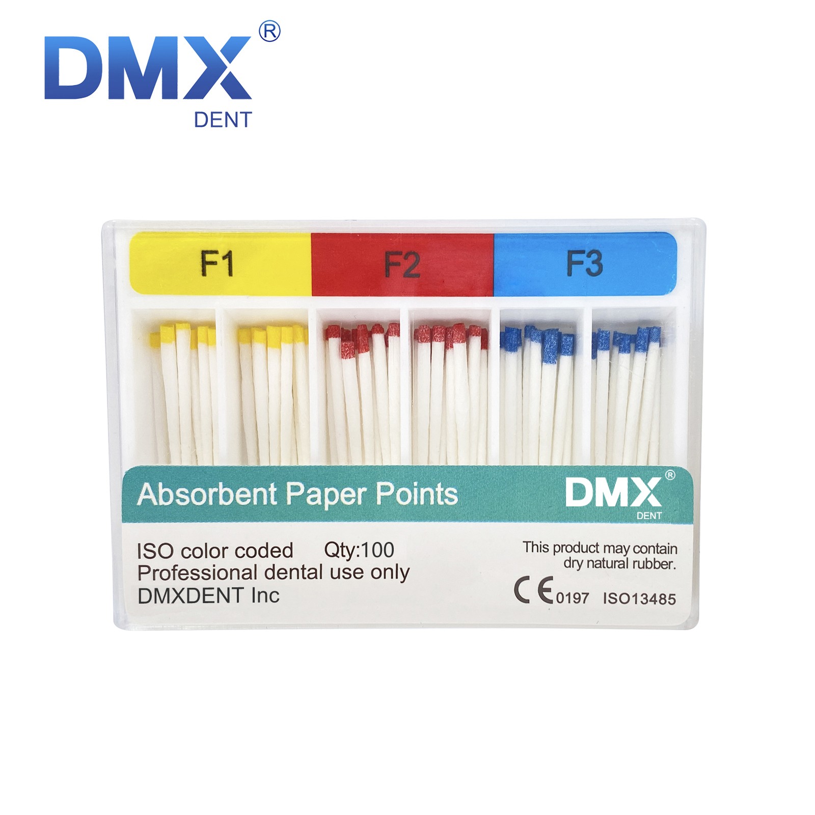 1-100 Packs Dental Absorbent Paper Points F1 F2 F3 Root Canal Endodontic DMXDENT