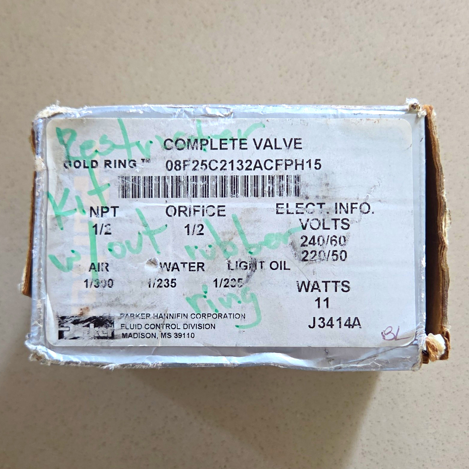 Wic Valve 220v Model: 2BCK.                    28VA pressure Vacuum 150psi