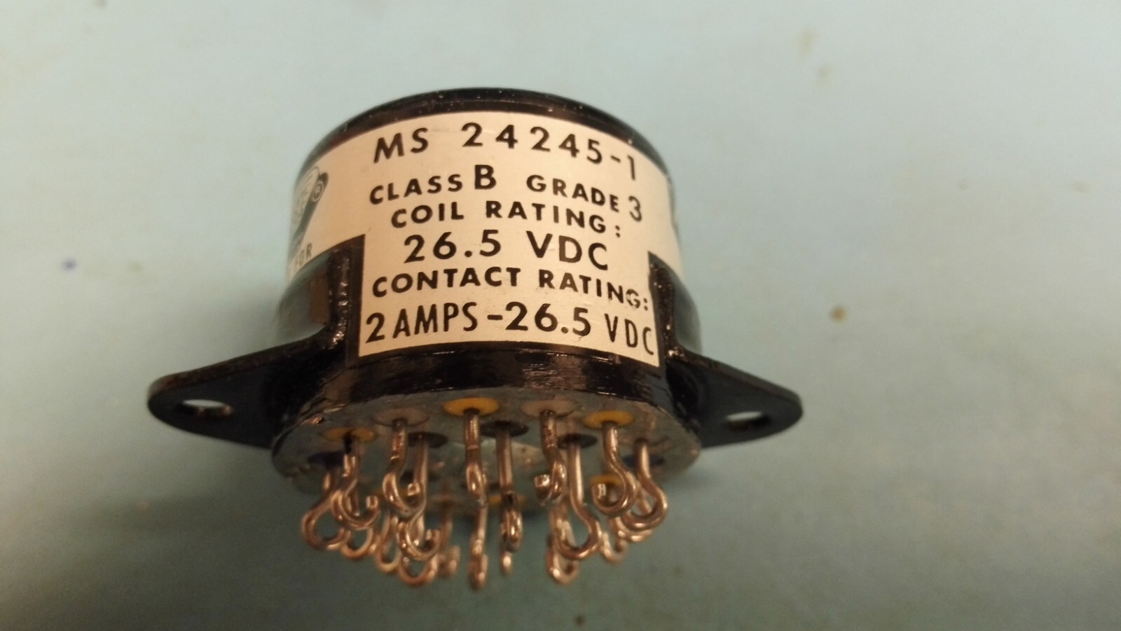 Sealed Relay MICROPOISE 26.5VDC 6PDT 2 A Contacts, # MS24245-1 Made USA Sealed Relay MICROPOISE 26.5VDC 6PDT 2 A Contacts, # MS24245-1 Made USA