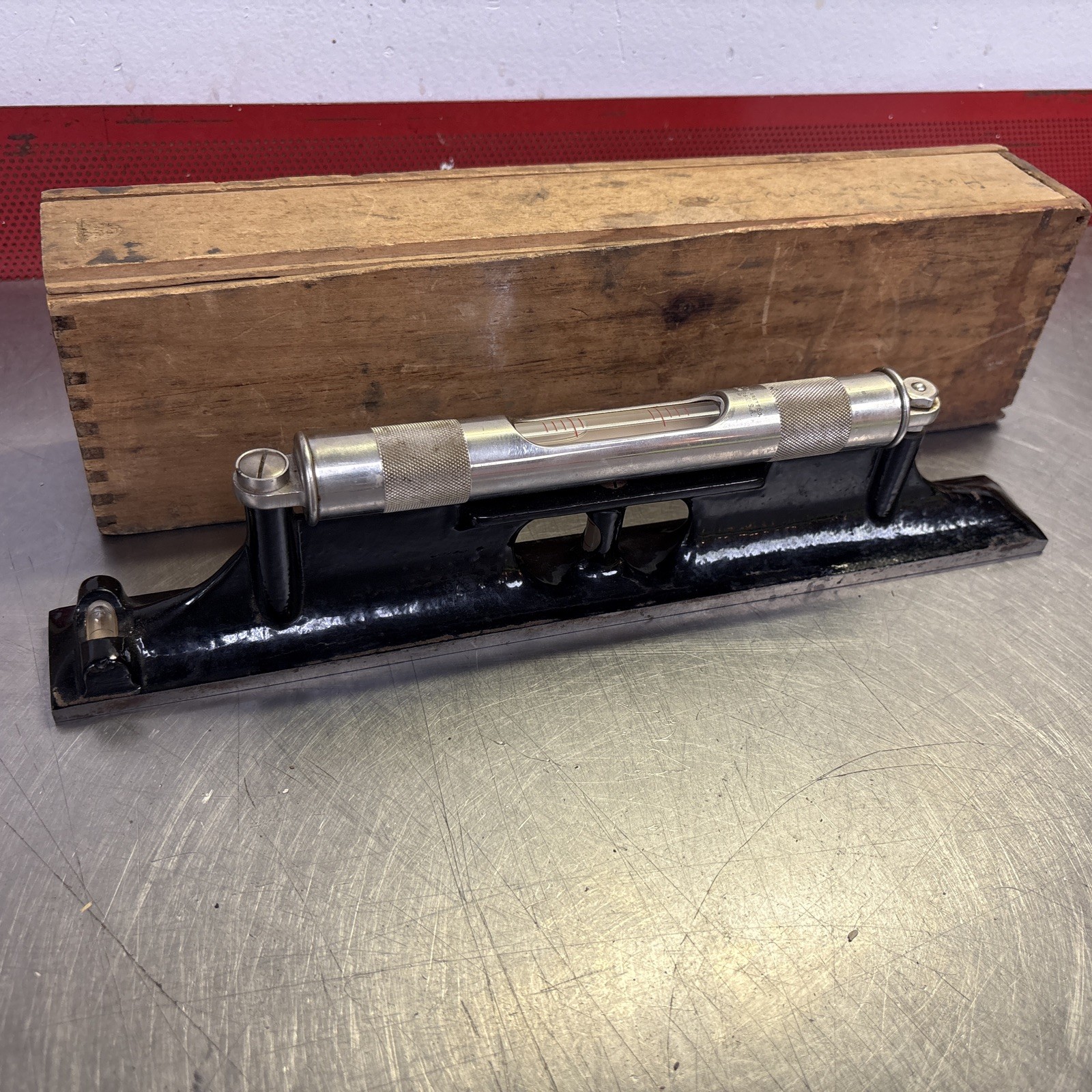 Starrett No. 98-12 Precision Machinist Level 12” w/ Original Wood Case vintage 