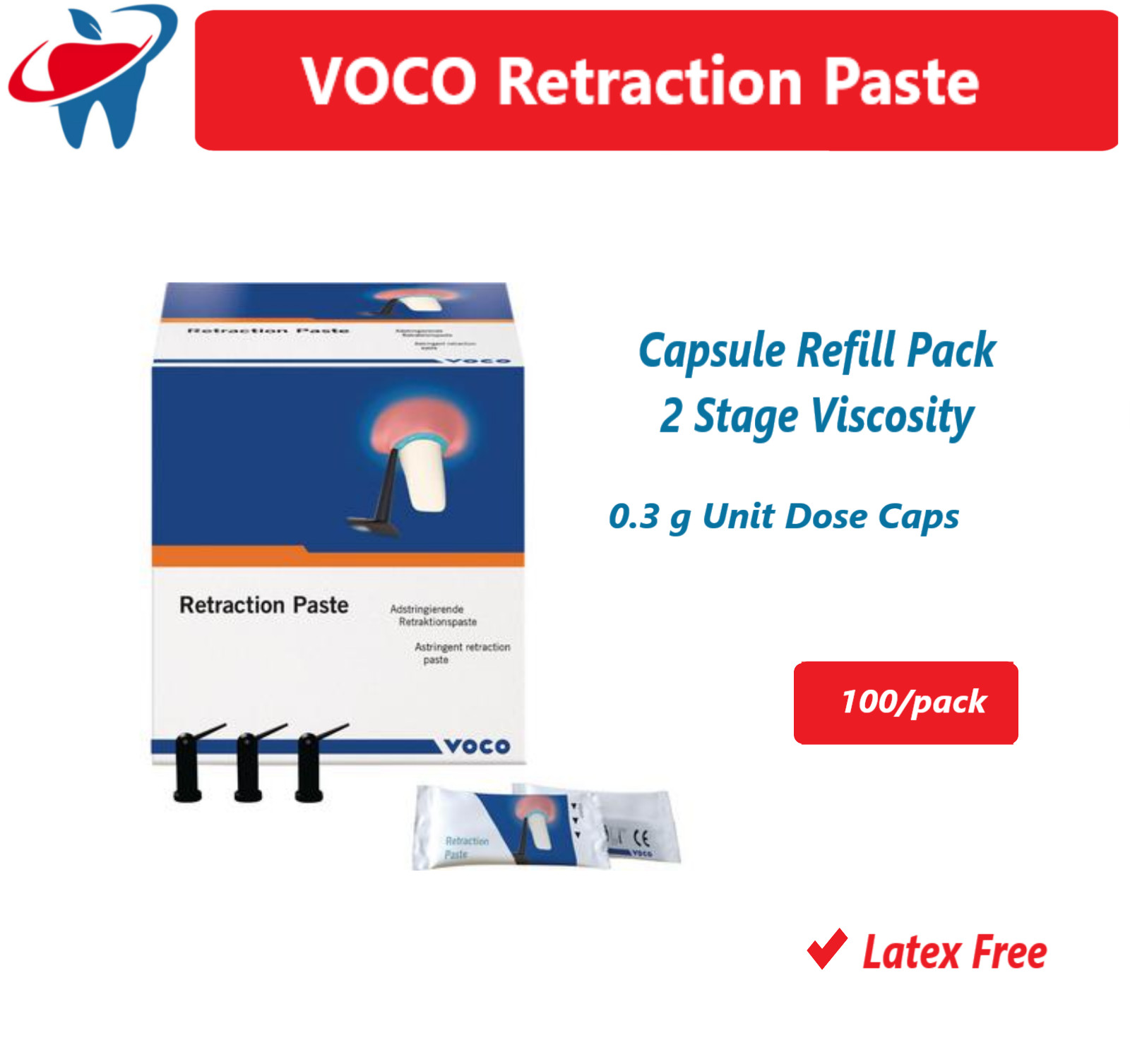 Voco 1013 Dental Retraction Paste Capsules 25/ 100/Pk 0.3 Gm Voco 1013 Dental Retraction Paste Capsules 25/ 100/Pk 0.3 Gm