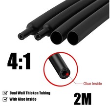 4:1 Black 2m Heat Shrink Tubing Dual Wall Adhesive Glue tube Marine waterproof picture