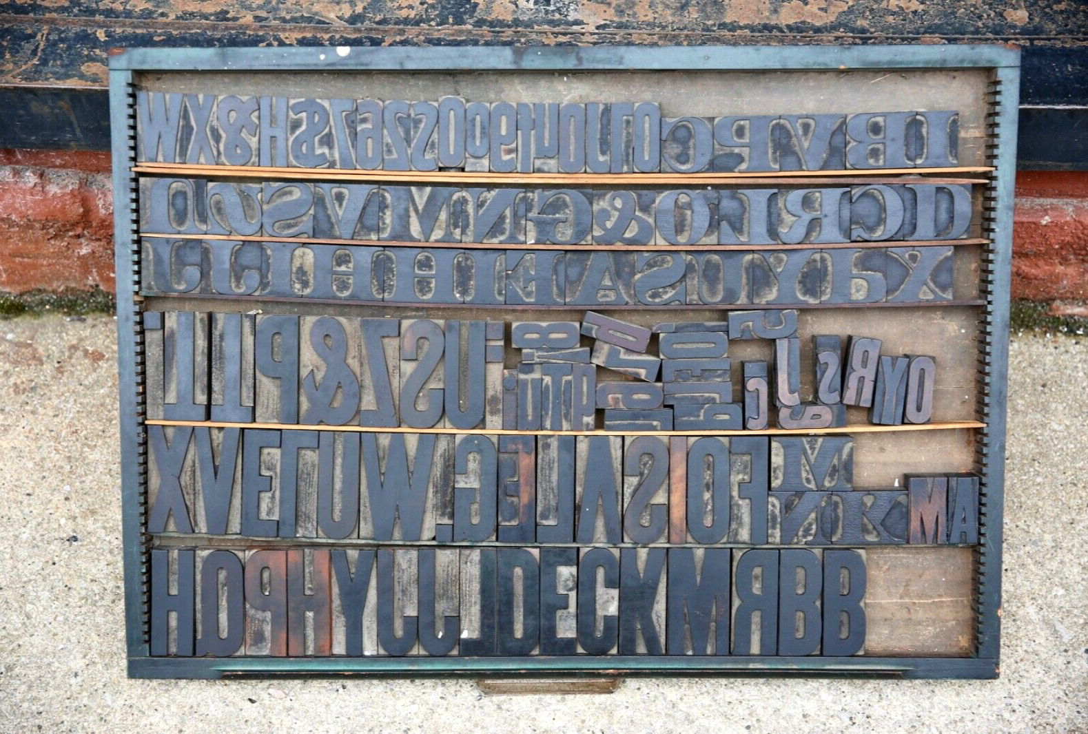 Antique vintage Wood Letterpress Print Type Block Letters typeset Tool lot B