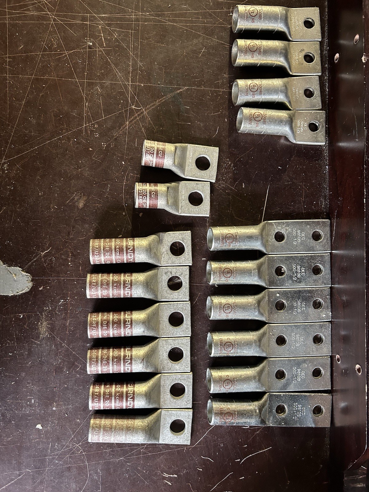 18 Pcs 500 MCM Copper Compression Lugs BURNDY OEC Heavy Duty Mixed Lot