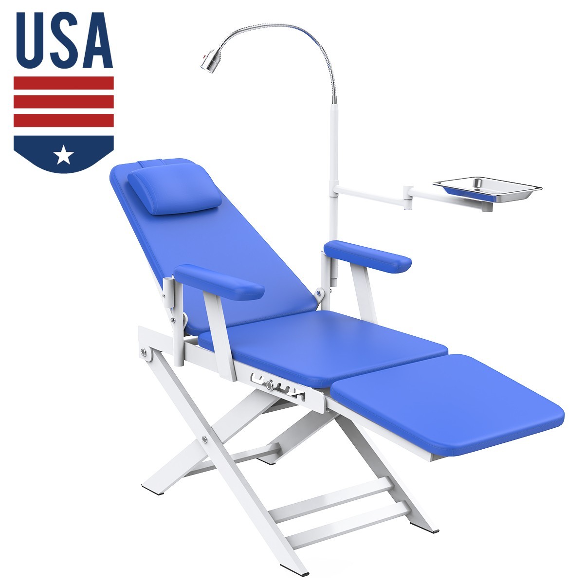 Unidad Dental Portátil con Compresor, Succión y Silla Plegable, Sistema Completo