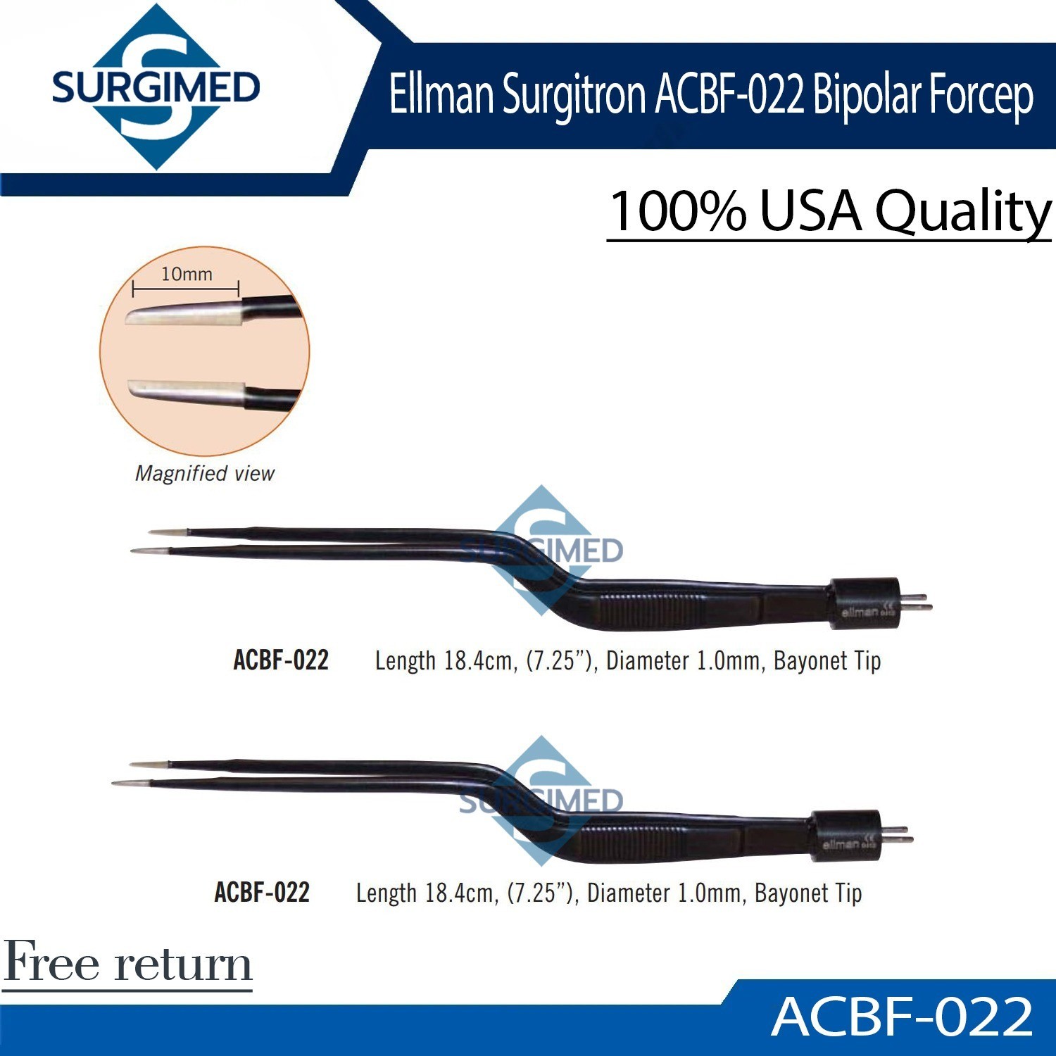Ellman Surgitron ACBF-022 Bipolar Forcep Reusable /2 Pcs Set Ellman Surgitron ACBF-022 Bipolar Forcep Reusable /2 Pcs Set