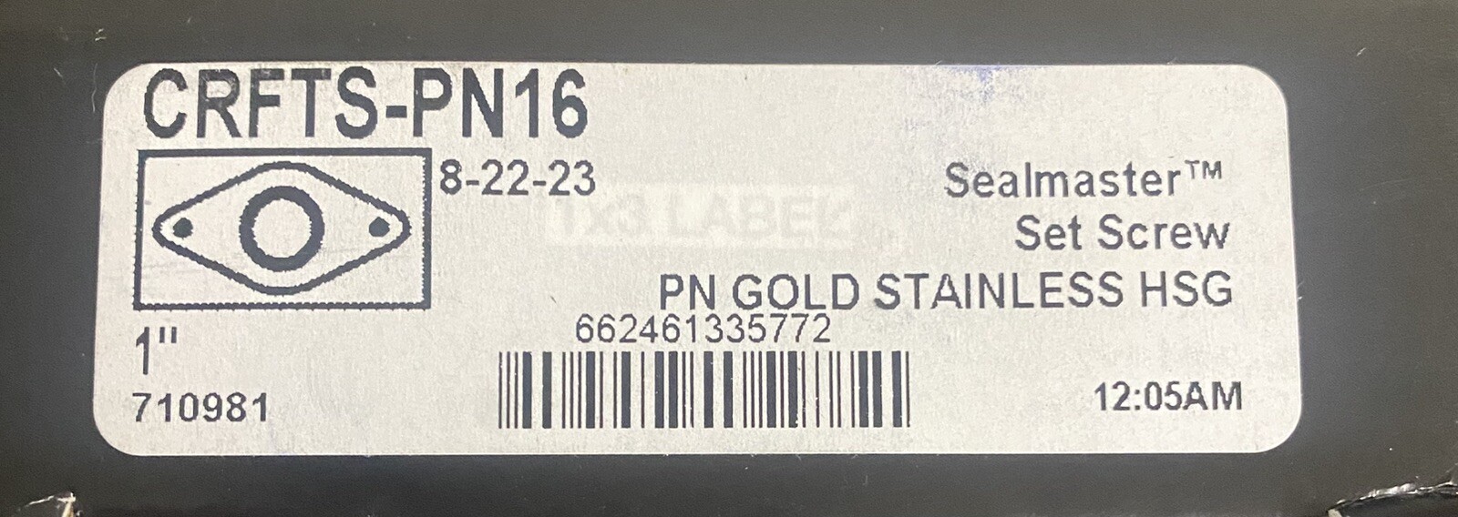 NEW Sealmaster CRFTS-PN16 1'' Mounted Ball Bearing Set Screw Gold Line 