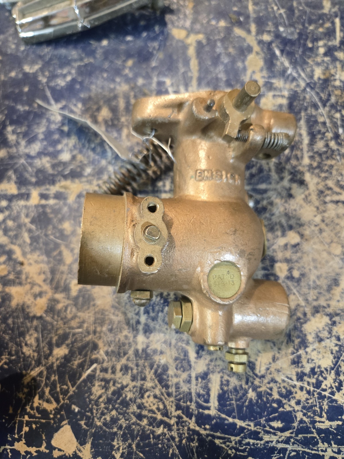 Antique Vintage Ensign 27756 Carburetor brass body Moves Freely 