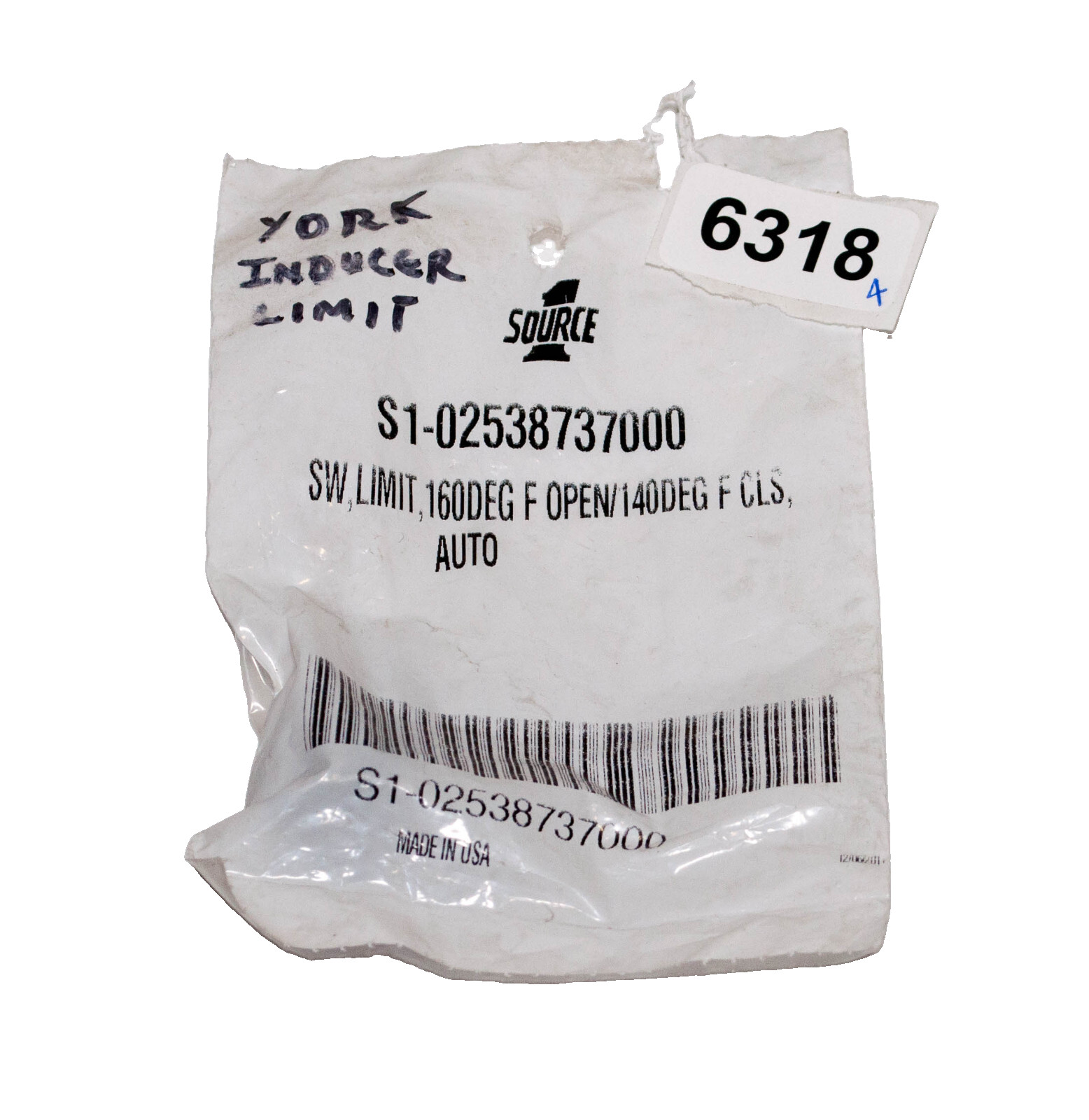 York Source 1   02538737000 Limt Switch 160F Open 140 Close Auto