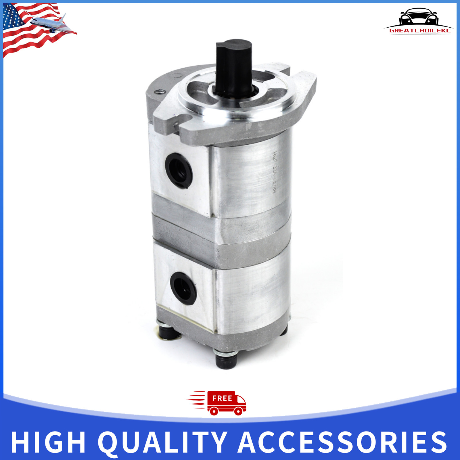 HGP-33A-F8/8R Hydraulic Tandem Gear Pump 17.48mm Shaft Excavator Loader Forklift