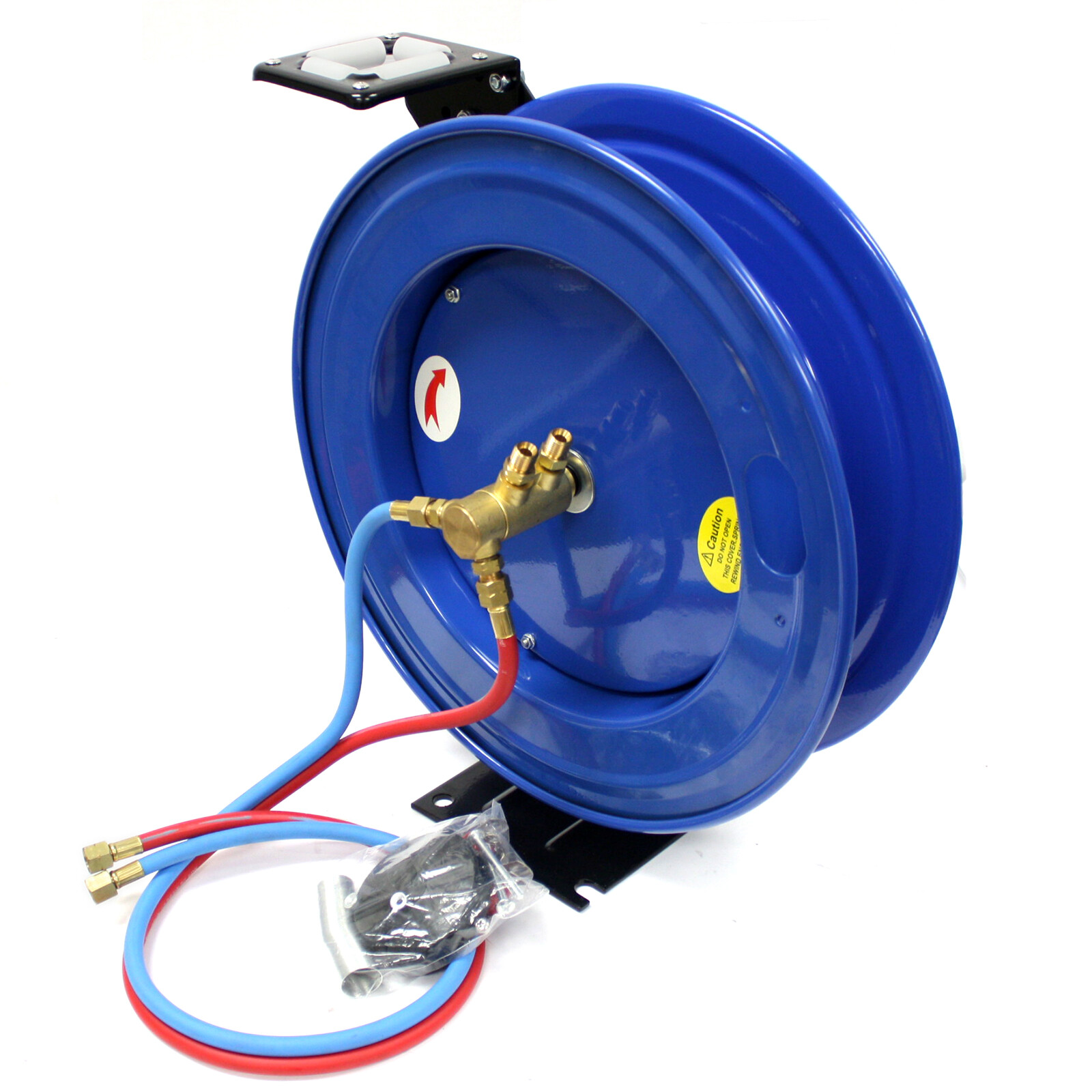 Spring-Rewind Retractable Twin Hose Reel for 50ft Oxygen Acetylene Welding Hoses Spring-Rewind Retractable Twin Hose Reel for 50ft Oxygen Acetylene Welding Hoses