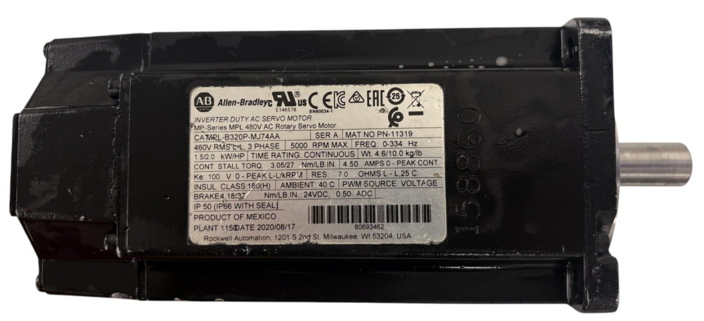 Allen-Bradley Inverter MPL-B320P-MJ74AA  Duty AC Servo Motor 480V