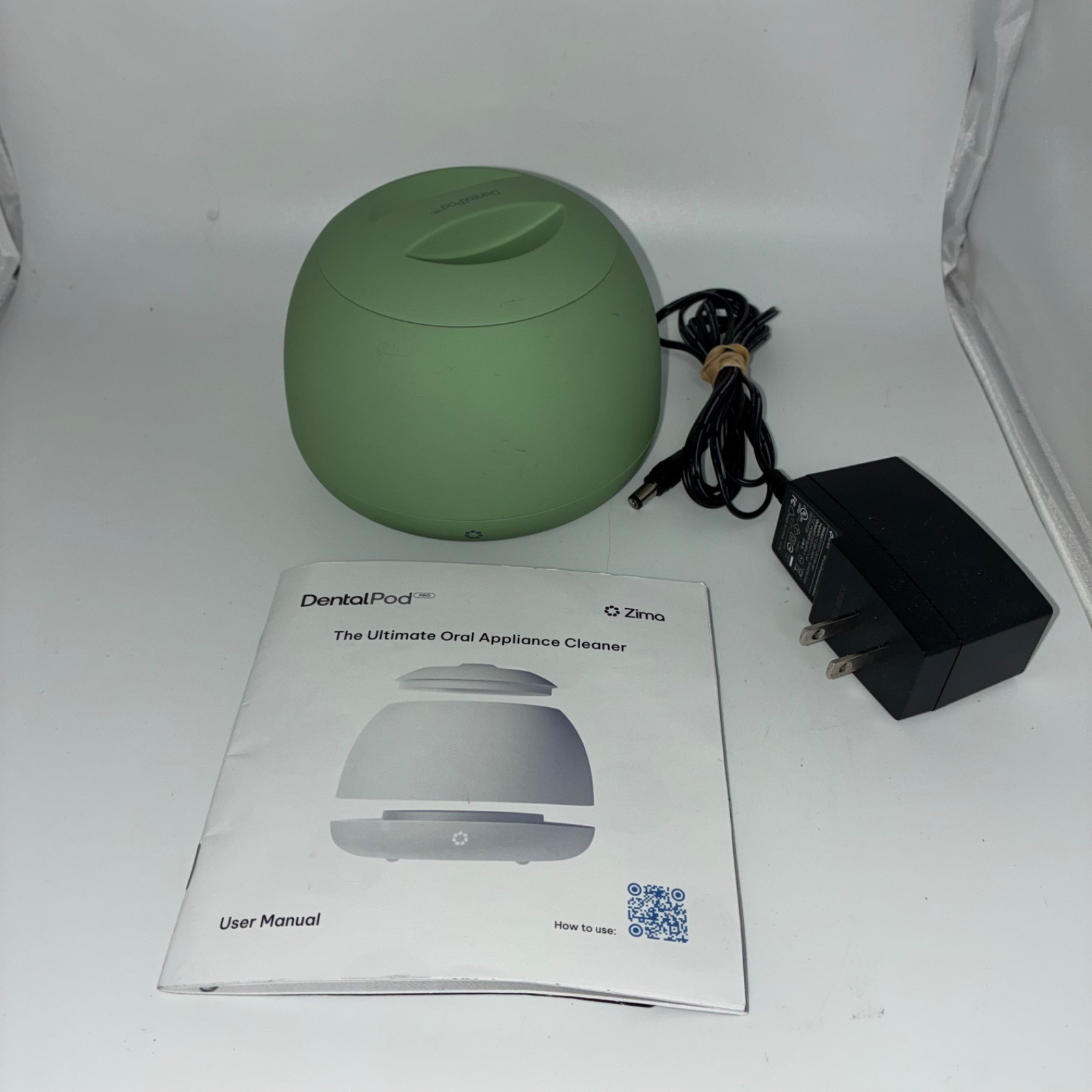 DentalPod PRO Oral Appliance Cleaner by Zima with Power Adapter and User Manual